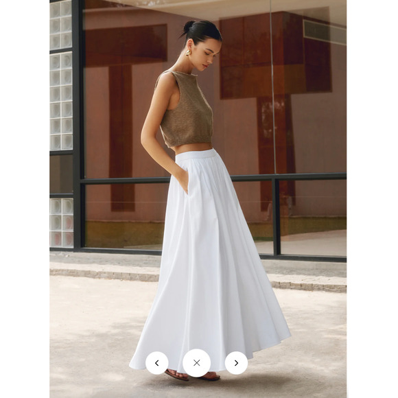 Commense Dresses & Skirts - - NWT Commense Linen Pleated Maxi Skirt Sz L